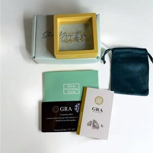 1ct Moissanite Earrings Gold Plated Sterling Silver